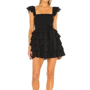 Tularosa Carlotta Black Ruffle Dress